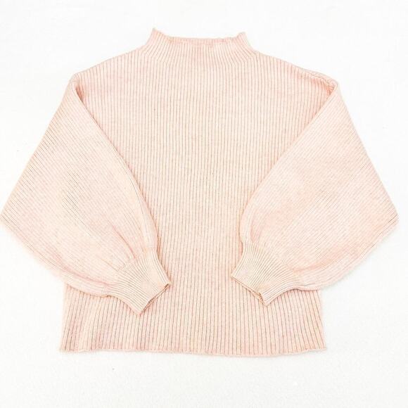 Line + Dot Ribbed Mock Neck Sweater Long Sleeve Size Medium - Picture 4 of 5